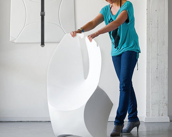 Green Furniture, YLiving, Flux Chair, Low Energy storage, eco design, Douwe Jacobs, Tom Schouten, origami furniture