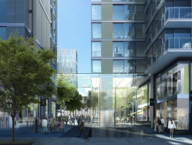 passive design, CityCenter DC, Foster & Partners, Washington DC, Convention Center, urban spaces, green spaces, mixed-use, redevelopment, green roof, LEED, indigenous species, high density
