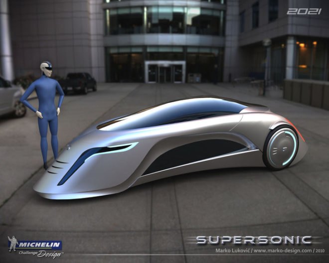 Supersonic concept car, Marko Lukovic, Michelin Challenge Design, green transportation, green automotive design, alternative transportation