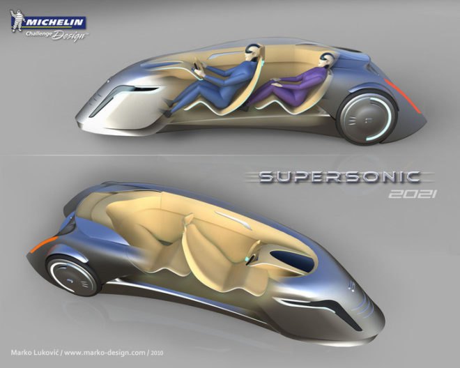 Supersonic concept car, Marko Lukovic, Michelin Challenge Design, green transportation, green automotive design, alternative transportation