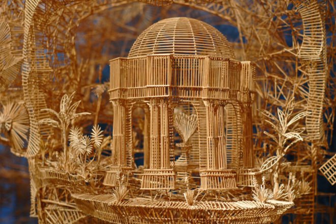 Scott Weaver Toothpick San Francisco, scott weaver, exploratorium, rolling through the bay, san francisco, toothpick replica of san francisco, toothpick sculpture of san francisco, toothpick art, toothpick sculpture, green design, eco design, sustainable design, green art, eco art, sustainable art, recycled design