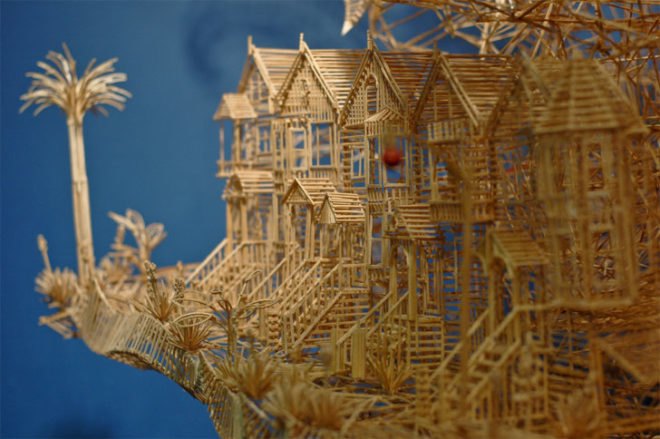 Scott Weaver Toothpick San Francisco, scott weaver, exploratorium, rolling through the bay, san francisco, toothpick replica of san francisco, toothpick sculpture of san francisco, toothpick art, toothpick sculpture, green design, eco design, sustainable design, green art, eco art, sustainable art, recycled design