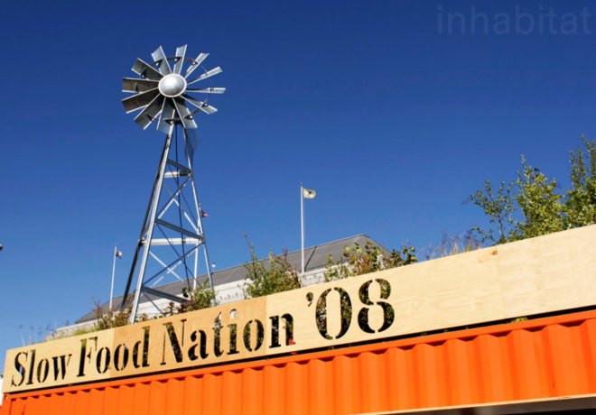 San Francisco, Slow Food Nation, reclaimed Cargo containers, shipping containers, Cargotecture, architecture, Jensen Architects
