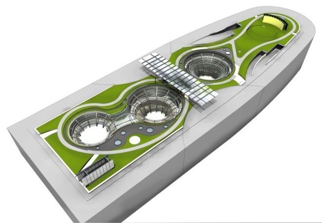 eco-design, green design, sustainable design, sustainable building, underground mall, santa fe, mexico, KMD architects, green roof, daylighting, solar gain, reduced cooling loads, solar electric, energy efficiency