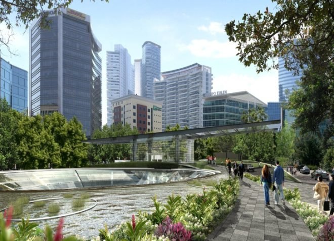 eco-design, green design, sustainable design, sustainable building, underground mall, santa fe, mexico, KMD architects, green roof, daylighting, solar gain, reduced cooling loads, solar electric, energy efficiency