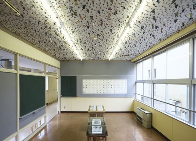 eco-design, sustainable design, green design, eco-art, green art, butterflies, Eiji Watanabe, illustrated field guides, Japan, art installation, green art