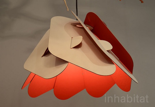 perhacs studio, cardboard light, pendant lamp, sustainable design, green design, flat pack lighting, energy efficient lighting, model citizens, new york design week, green lighting, sustainable lighting
