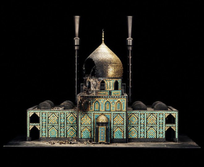 repurposed ammunition firearms, reinventing ammunition firearms, Al Farrow, Reliquaries, religious sites ammunition, ammunition art, firearms art, this is colossal ammunition art, bullet art, bullet sculptures