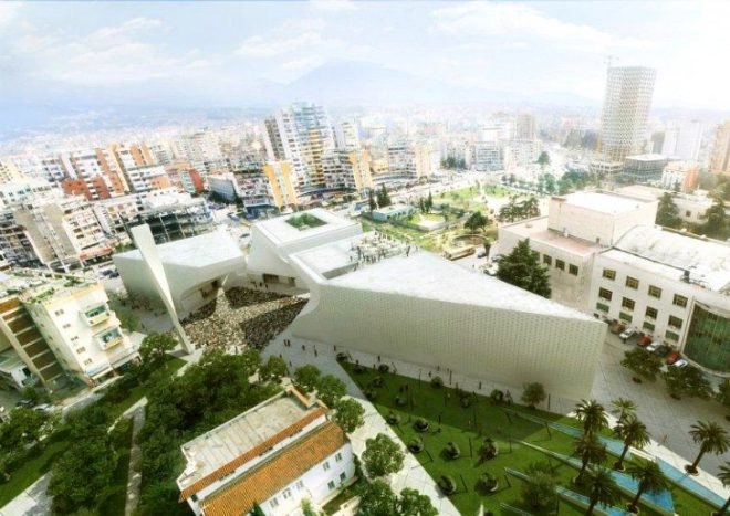 albanian cultural center, islamic cultural center, BIG, tirana, mosque, shaded space