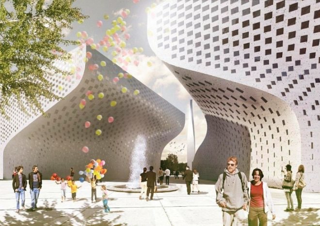 albanian cultural center, islamic cultural center, BIG, tirana, mosque, shaded space