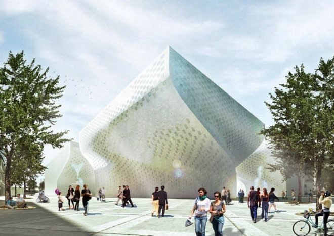 albanian cultural center, islamic cultural center, BIG, tirana, mosque, shaded space