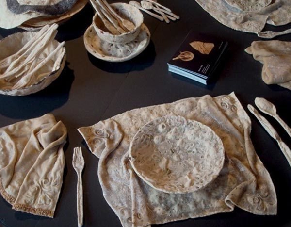 Sustainable Materials,Green Kitchen,art,bread spoon,edible design,Central Saint Martins college,bread tableware