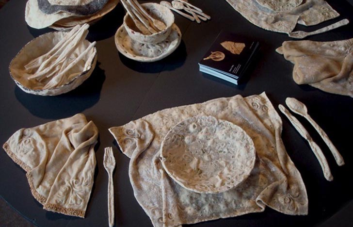 Sustainable Materials,Green Kitchen,art,bread spoon,edible design,Central Saint Martins college,bread tableware