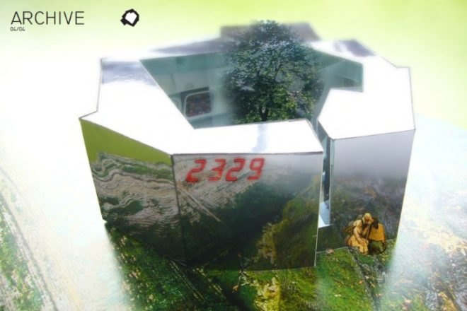 archive, pavilion for an artist, dhl architecture, shiny exterior, compact space, temporary pavilion