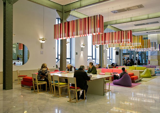Urban design,social design,Recycling initiatives,Green renovation,green Interiors,green furniture,Eco Travel,Architecture,spanish design,architectural daylighting solutions,green architecture madrid,palacio de cibeles,original features,citizen engagement,classical architecture,glass ceiling,triangular shapes