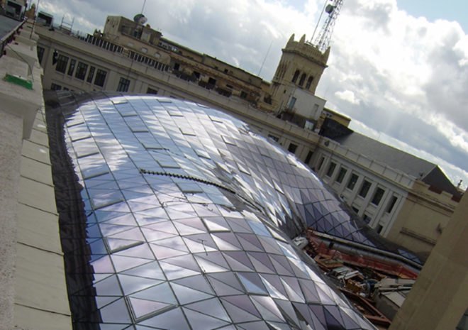 Urban design,social design,Recycling initiatives,Green renovation,green Interiors,green furniture,Eco Travel,Architecture,spanish design,architectural daylighting solutions,green architecture madrid,palacio de cibeles,original features,citizen engagement,classical architecture,glass ceiling,triangular shapes