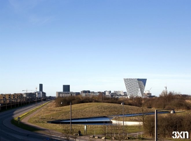 Bella Sky Hotel, 3xn, denmark, copenhagen, leaning towers, high performance facade