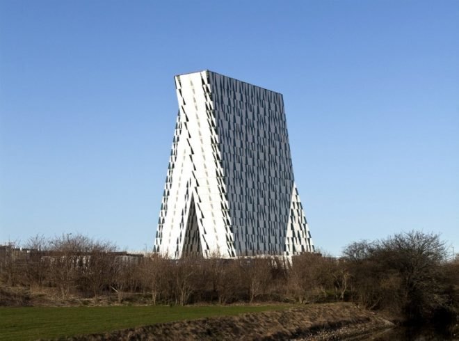 Bella Sky Hotel, 3xn, denmark, copenhagen, leaning towers, high performance facade
