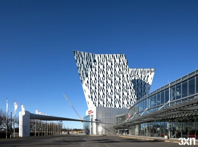 Bella Sky Hotel, 3xn, denmark, copenhagen, leaning towers, high performance facade