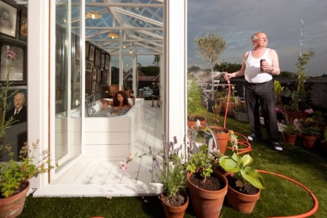 eco modern retrofit, Studio Rolf.fr, Zecc Architects,dutch retrofit, Black Pearl House, green retrofit, eclectic renovation, turf siding, greenhouse roof top,materials reuse,