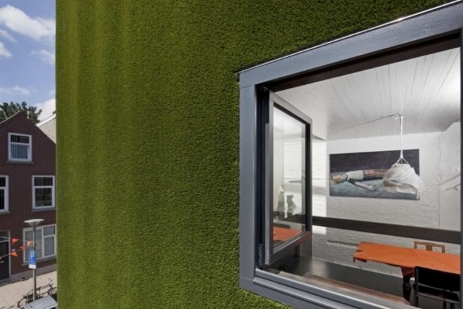 eco modern retrofit, Studio Rolf.fr, Zecc Architects,dutch retrofit, Black Pearl House, green retrofit, eclectic renovation, turf siding, greenhouse roof top,materials reuse,