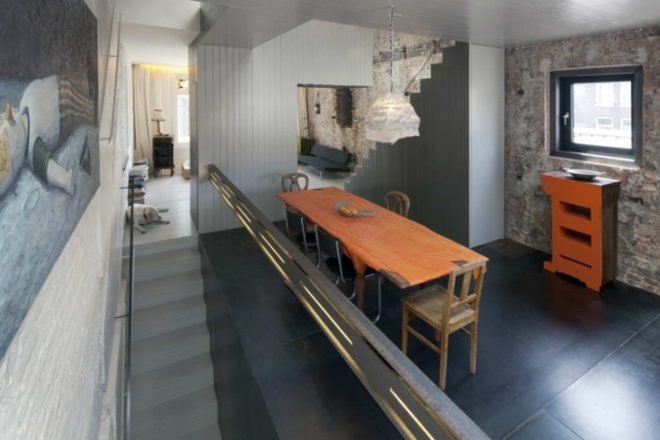 eco modern retrofit, Studio Rolf.fr, Zecc Architects,dutch retrofit, Black Pearl House, green retrofit, eclectic renovation, turf siding, greenhouse roof top,materials reuse,