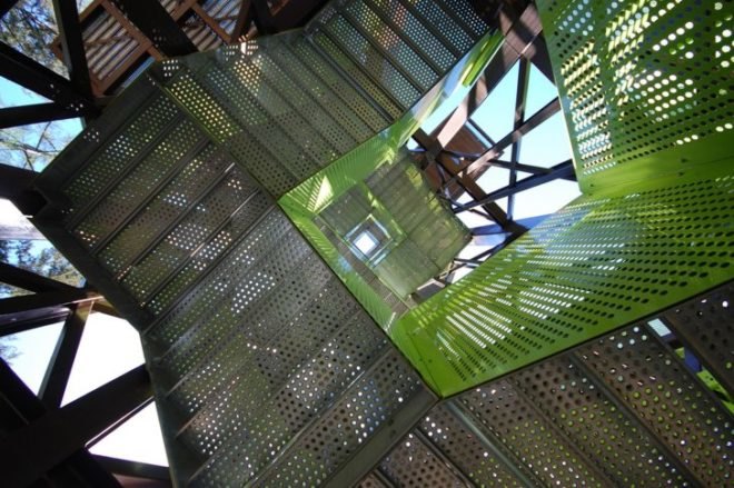 bird house walls, dutch lookout tower, eco observation tower, English stairs, forest lookout tower, net floor, Netherlands lookout tower, playful tower design, Schovenhorst Country Estate, SeARCH Architects, wooded overlook tower