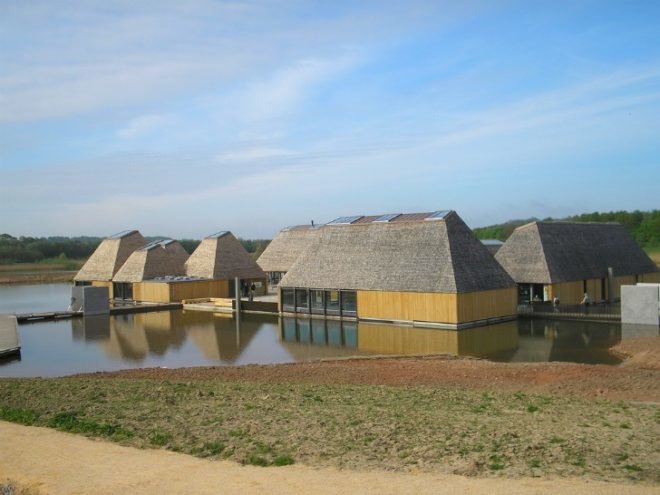 Brockholes Nature Reserve, uk, Adam Khan Architects, floating eco village, floating visitor centre, floating building,