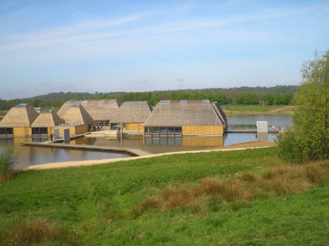 Brockholes Nature Reserve, uk, Adam Khan Architects, floating eco village, floating visitor centre, floating building,