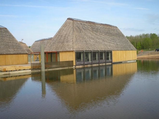Brockholes Nature Reserve, uk, Adam Khan Architects, floating eco village, floating visitor centre, floating building,