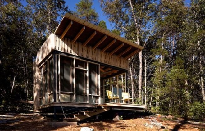 Sander Pace Architecture, eco retreat, solar powered retreat, eco cabin, off grid retreat,rainwater catchement, green cabin, retreat cabin, ceader modern facade, Tennessee green building,