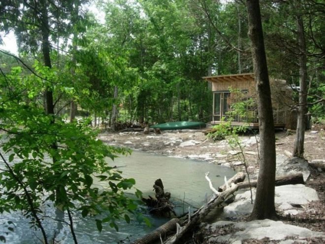 Sander Pace Architecture, eco retreat, solar powered retreat, eco cabin, off grid retreat,rainwater catchement, green cabin, retreat cabin, ceader modern facade, Tennessee green building,