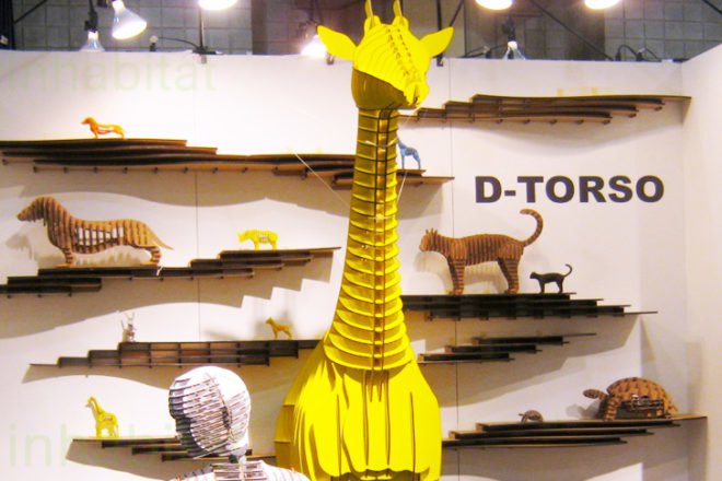 green furniture”, contemporary furniture, eco-friendly design, Furniture Fair, green design, icff 2011, icff 2011 nyc, icff new york city, inhabitat icff, inhabitat icff reporting, International Contemporary Furniture Fair, new york city furniture fair, nyc furniture fair, world's first paper robot, d torso, d-torso, paper robot, paper animals, cardboard robot, cardboard sculptures, cardboard animals