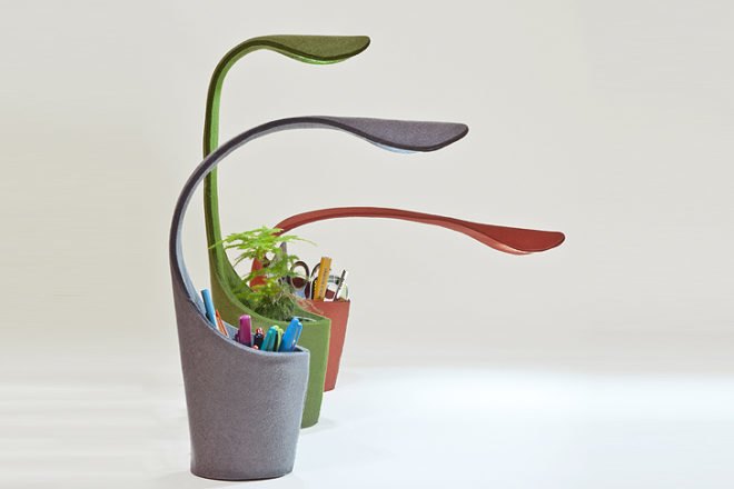 Dino Plant Growing Lamp by Deger Cengiz, contemporary furniture, eco design, eco-friendly design, Furniture Fair, green design, green furniture”, green lighting, ICFF, icff 2011, icff 2011 nyc, icff new york city, inhabitat icff, inhabitat icff reporting, International Contemporary Furniture Fair, new york city furniture fair, nyc furniture fair, Deger Cengiz, Voos Furniture, Felt, LED Bulbs, Recyclable felt, Dino Desk Lamp, Lamp Planter