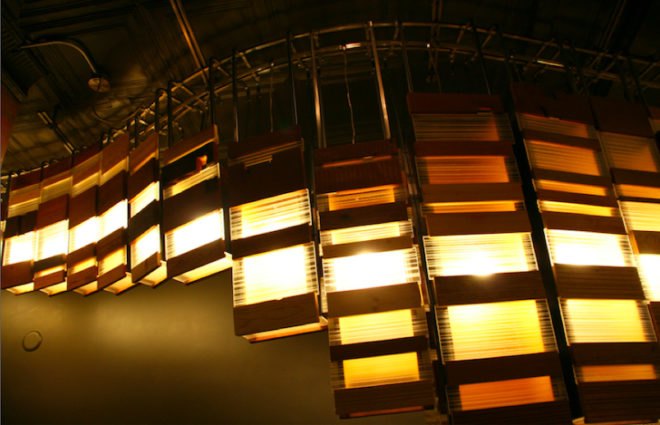 Grit Tank, Double Overhead, Roast Coffee Co., Green Lighting, Sustainable Lighting, Eco Lighting, green lamps, eco lamps, eco friendly lighting, wave lamp, coffee shop lamp