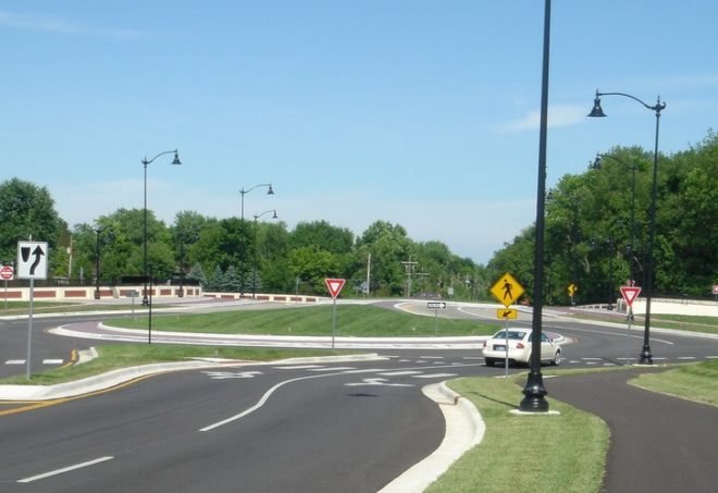 American Structurepiont, green road design, reduced car accidents, green transportation design,Autodesk Infrastructure Design Suite, roundabout desig, double teardrop round about, greenest intersection, Keystone roundabout,