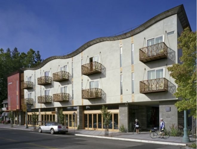 H2hotel, david baker + partners, green roof, eco hotel, healdsburg, sustainable architecture