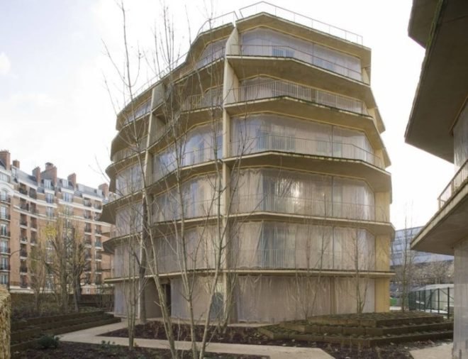 Jakob + Macfarlane, Urban green design, setback design, apartment green house, Jakob + Macfarlane, Paris green building, eco apartment, green apartment, solar thermal facade, solar drape, Paris green space, solar thermal water apartment,