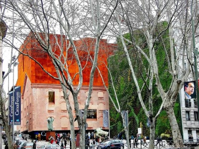 Herzog & de Meuron, CaixaForum, Madrid, green renovation, patrick blanc, living wall, art museum