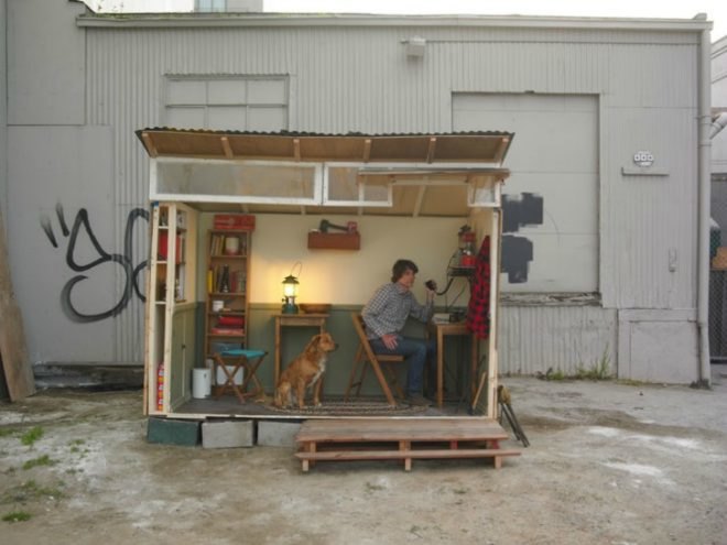 home in the weeds, kevin cyr, camper, shelters, eco art, green transportation