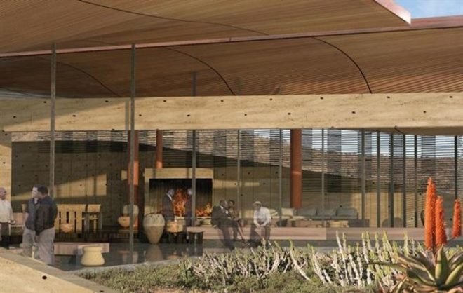 Africa green building, eco center, evaporative cooling, Karoo desert, Karoo Wilderness Center, passive cooling, south africa architecture, South Africa environmental center, water catchment