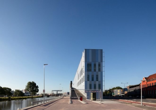 LIAG, NBHW Fire Station, fire station, the netherlands, solar collector, rooftop parking, energy efficient design