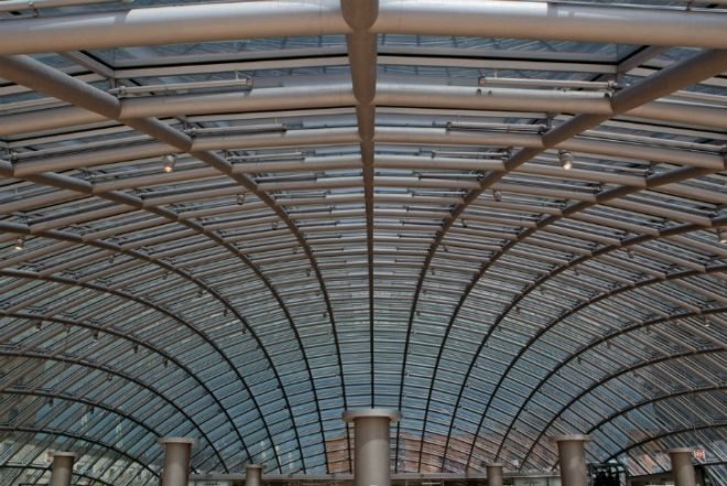 Joe and Rick Mansueto Library, University of Chicago, glass dome, daylighting, automatic book retrieval, library, fritted glass