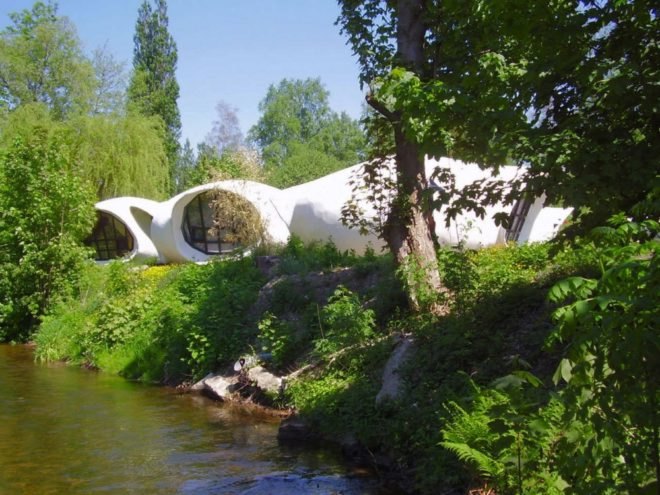 Unusual architecture, futuristic pod structures, Pascal Hausermann, Bubble houses, Museumotel, french pod hotel, concrete veil, innovative architecture