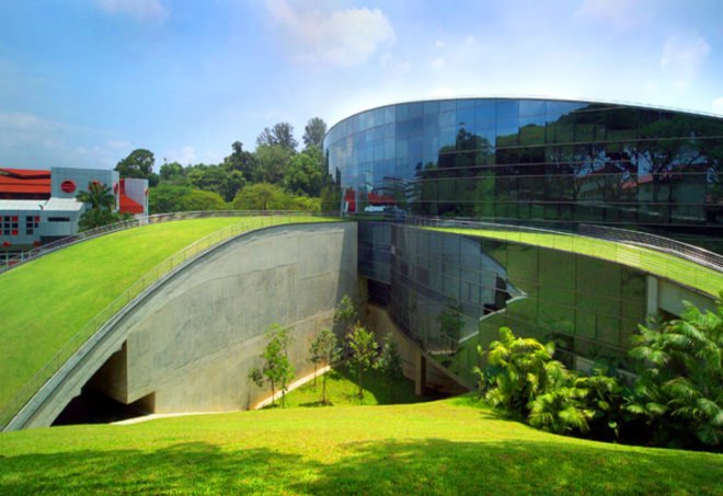 Green Roof Art School, CPG Consultants, School of Art, Design and Media, Nanyang Technological University, Singapore, architecture, eco design, green roof