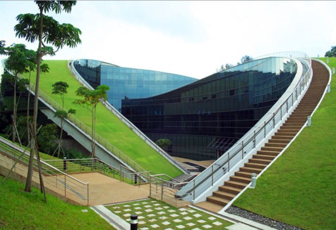 Green Roof Art School, CPG Consultants, School of Art, Design and Media, Nanyang Technological University, Singapore, architecture, eco design, green roof