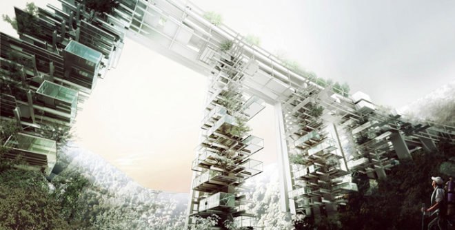 green design, eco design, sustainable design, Salerno-Reggio Calabria HIghway, OFF architecture, PR architect, Samuel Nageotte, eco resort, Italy, Viaduct, Reclaimed viaduct, Geothermic energy, MT. Etna,