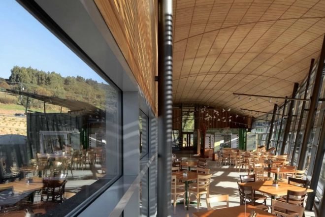 Orokonui Ecosanctuary Visiter Centre, Architectural Ecology, new zealand, nature preserve, shipping containers, local materials, visitor centre