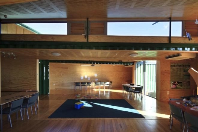 Orokonui Ecosanctuary Visiter Centre, Architectural Ecology, new zealand, nature preserve, shipping containers, local materials, visitor centre