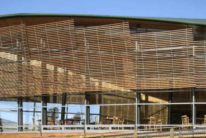 Orokonui Ecosanctuary Visiter Centre, Architectural Ecology, new zealand, nature preserve, shipping containers, local materials, visitor centre